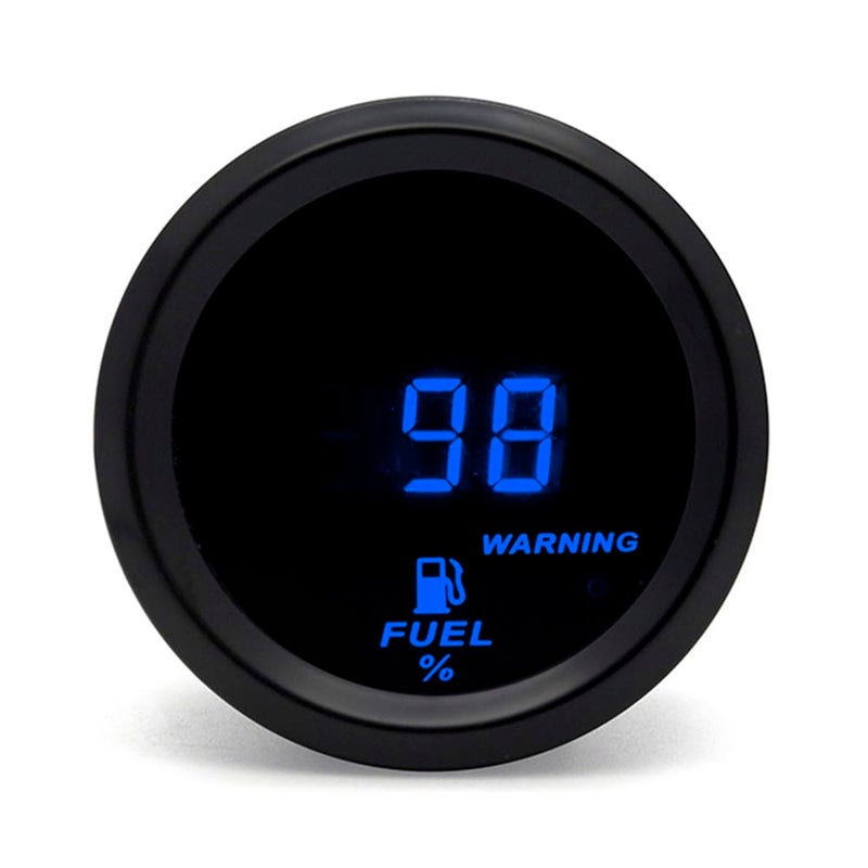 SINCO TECH 2 Inches 52mm Car Fuel Level Digital Gauge Automobile Blue Backlight Universal Meter (Fuel Gauge) - Image 1